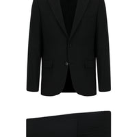 Siyah 7 Drop Slim Fit Dar Kesim Yünlü Takım Elbise