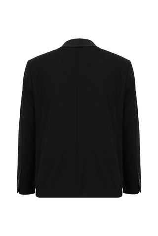  Siyah 4 Drop Relaxed Fit Rahat Kesim Yünlü Takım Elbise
