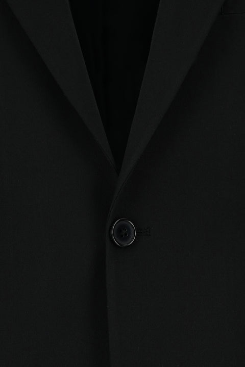 Black 4-Drop Relaxed Fit Wool Suit