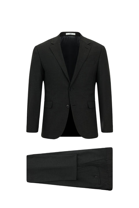 Dark Gray 7 Drop Slim Fit Narrow Cut Wool Suit