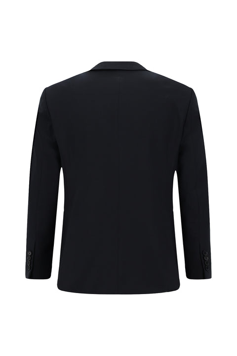Dark Navy 4-Drop Relaxed Fit Wool Suit