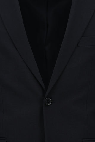  Koyu Lacivert 7 Drop Slim Fit Dar Kesim Yünlü Takım Elbise