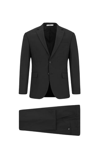  Koyu Füme 7 Drop Slim Fit Dar Kesim Mono Yaka Yünlü Takım Elbise