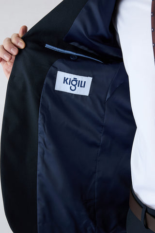  Koyu Lacivert 6 Drop Regular Fit Standart Kesim Mono Yaka Yünlü Takım Elbise