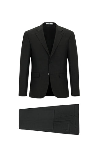  Koyu Füme 4 Drop Relaxed Fit Rahat Kesim Yünlü Takım Elbise