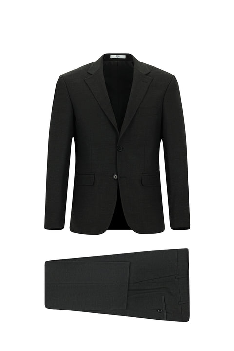Dark Gray 6-Drop Regular Fit Standard Cut Wool Suit