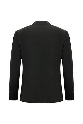  Koyu Füme 7 Drop Slim Fit Dar Kesim Yünlü Takım Elbise