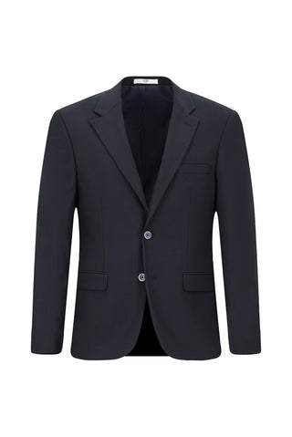  Koyu Lacivert 7 Drop Slim Fit Dar Kesim Yünlü Takım Elbise