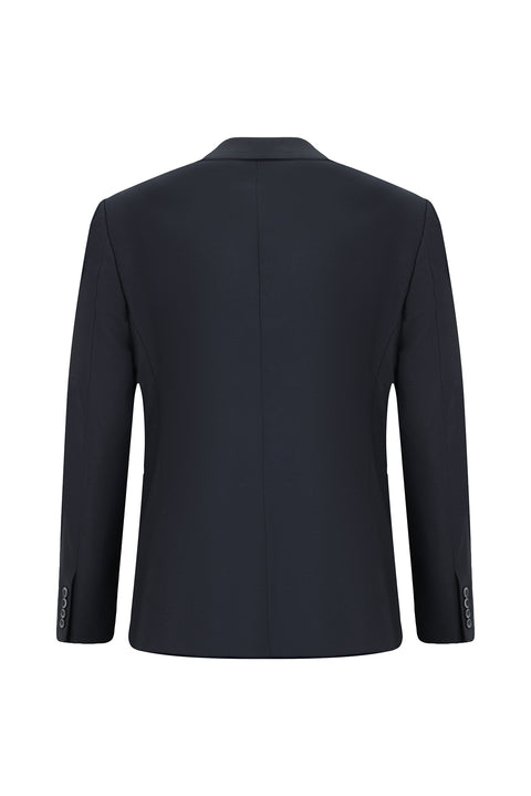 Dark Navy 4-Drop Relaxed Fit Wool Suit