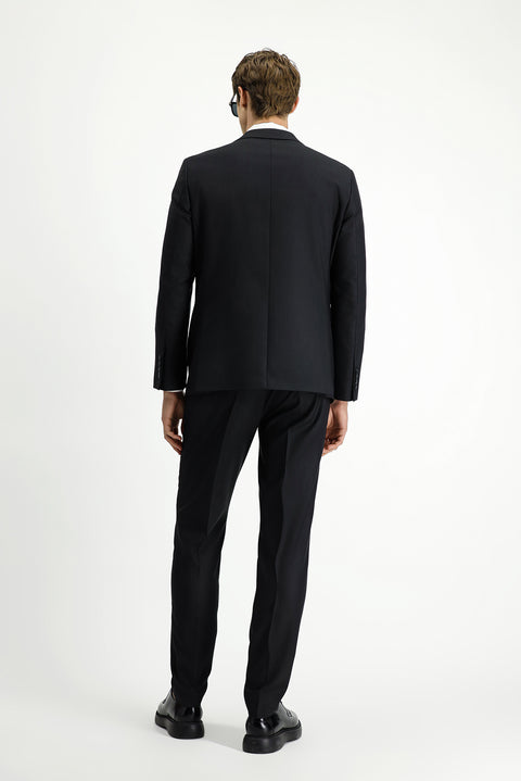 Black 7 Drop Slim Fit Elastic Waist Wool Suit