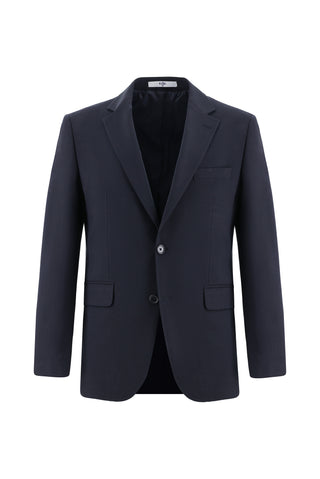  Koyu Lacivert 7 Drop Slim Fit Dar Kesim Yünlü Takım Elbise