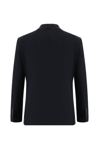  Koyu Lacivert 7 Drop Slim Fit Dar Kesim Yünlü Takım Elbise