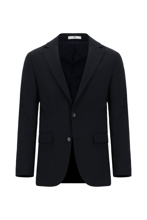 Dark Navy 8-Drop Muscle Fit Long Athletic Cut Wool Suit