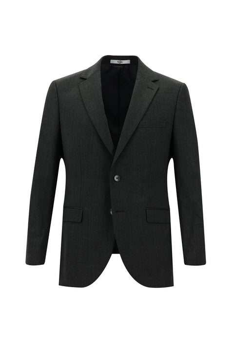 Dark Gray 6-Drop Regular Fit Standard Cut Wool Suit