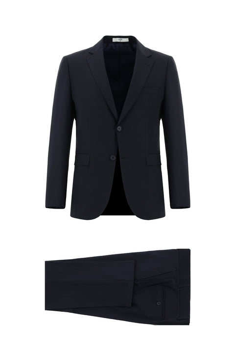 Dark Navy 7 Drop Slim Fit Narrow Cut Wool Suit