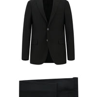 Black 6-Drop Regular Fit Standard Cut Wool Suit
