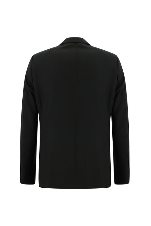 Black 6-Drop Regular Fit Standard Cut Wool Suit
