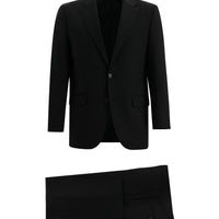Black 4-Drop Relaxed Fit Wool Suit