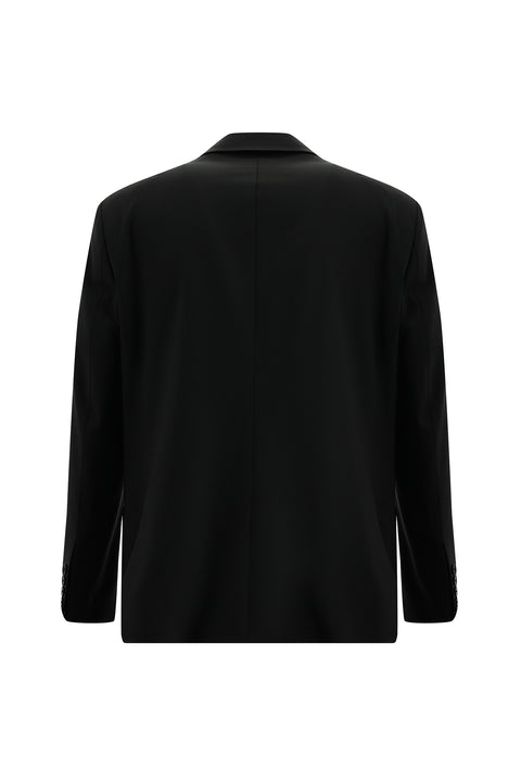 Black 4-Drop Relaxed Fit Wool Suit