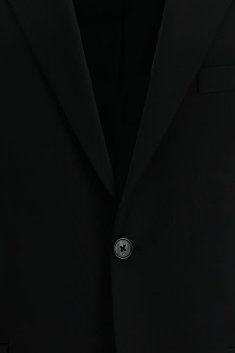 Black 4-Drop Relaxed Fit Wool Suit