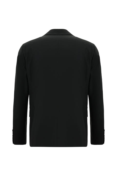 Black 6-Drop Regular Fit Standard Cut Wool Suit