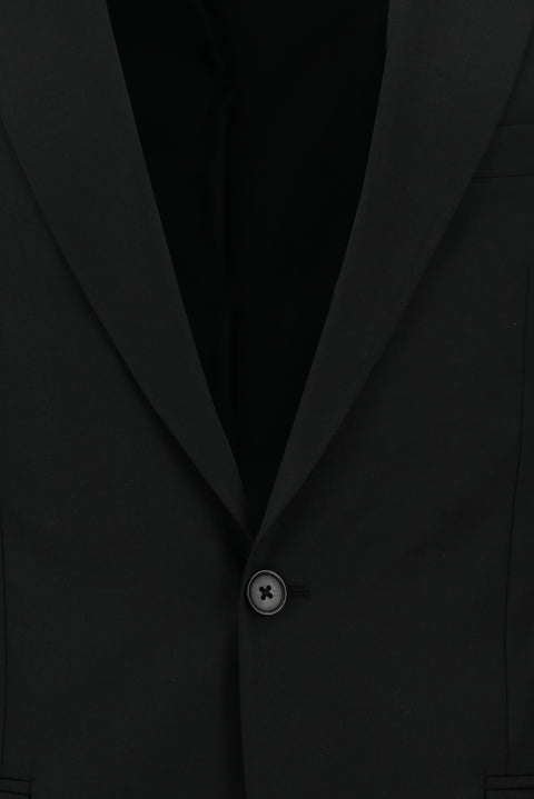 Black 6-Drop Regular Fit Standard Cut Wool Suit