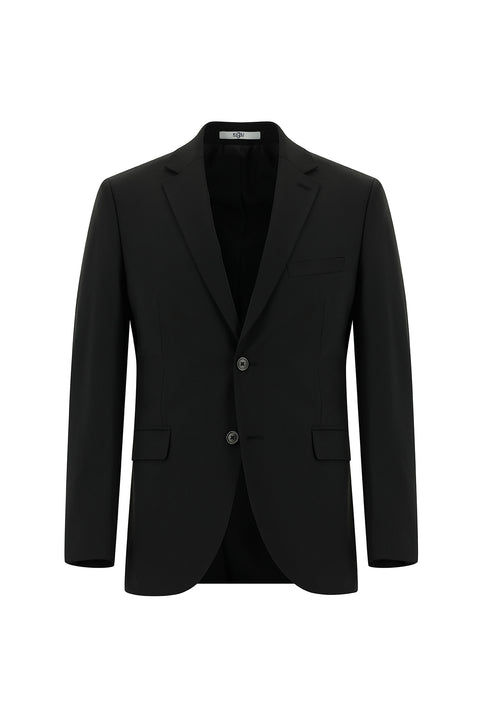 Black 7 Drop Slim Fit Narrow Cut Wool Suit