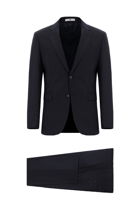 Dark Navy 7 Drop Slim Fit Narrow Cut Wool Suit