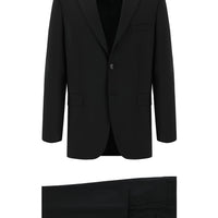Black 4-Drop Relaxed Fit Wool Suit