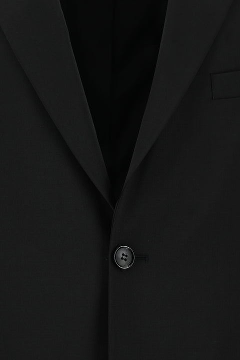 Black 4-Drop Relaxed Fit Wool Suit