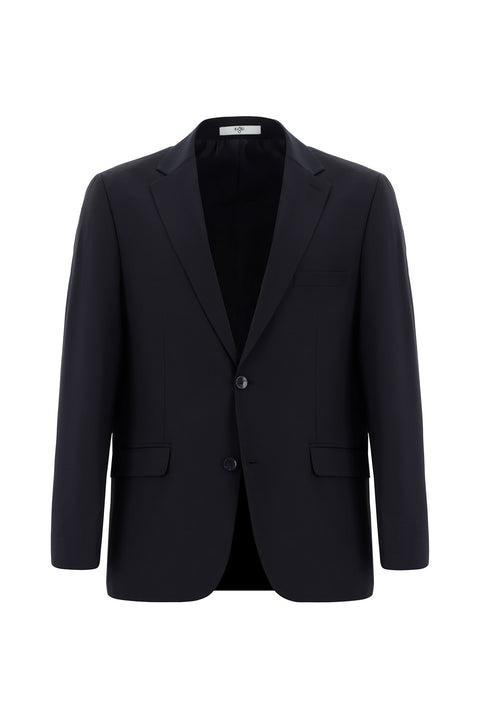 Dark Navy 4-Drop Relaxed Fit Wool Suit