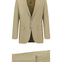 Medium Beige 6 Drop Regular Fit Standard Cut Wool Suit