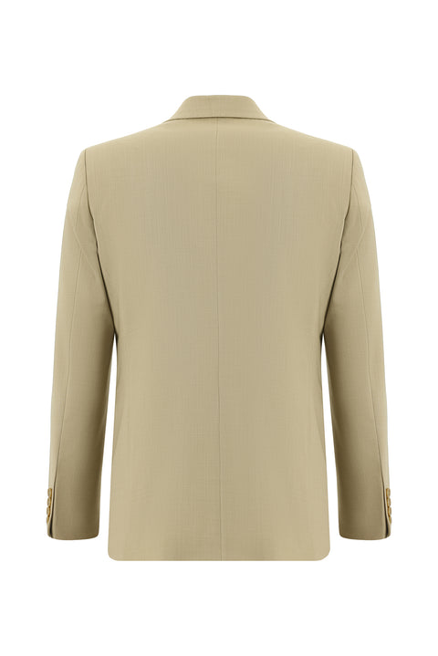 Medium Beige 6 Drop Regular Fit Standard Cut Wool Suit