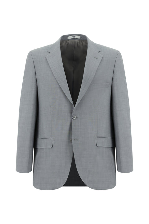 Light Grey 4 Drop Relaxed Fit Wool Suit