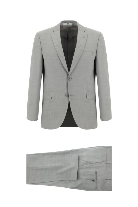 Medium Grey 7 Drop Slim Fit Narrow Cut Wool Suit