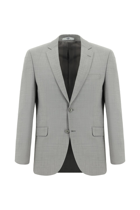 Medium Grey 7 Drop Slim Fit Narrow Cut Wool Suit