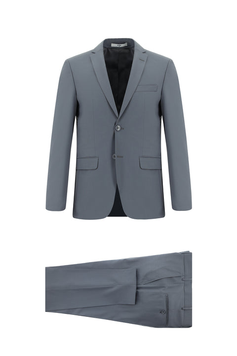 Dark Gray 6-Drop Regular Fit Standard Cut Wool Suit