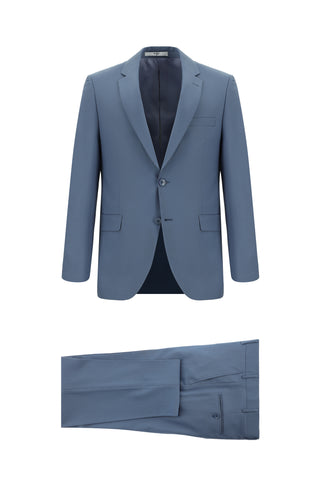  Koyu Mavi  4 Drop Relaxed Fit Rahat Kesim Yünlü Takım Elbise