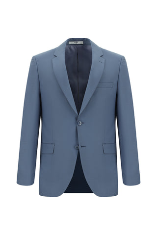  Koyu Mavi  4 Drop Relaxed Fit Rahat Kesim Yünlü Takım Elbise