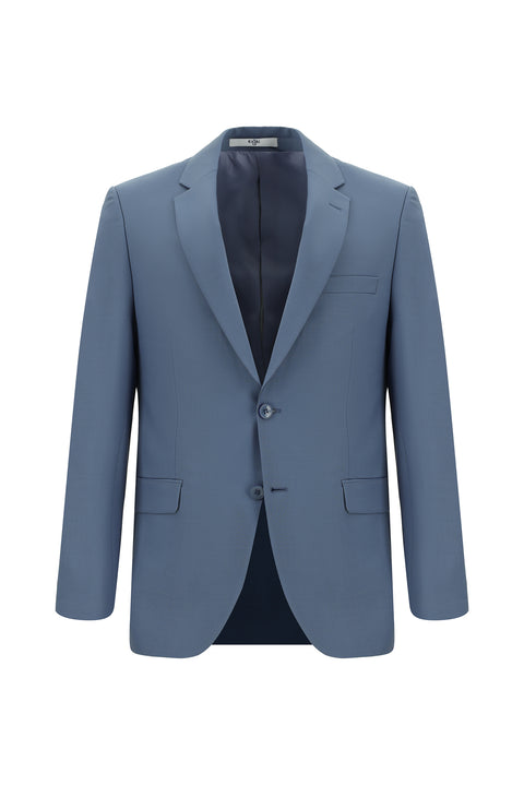 Dark Blue 4-Drop Relaxed Fit Wool Suit