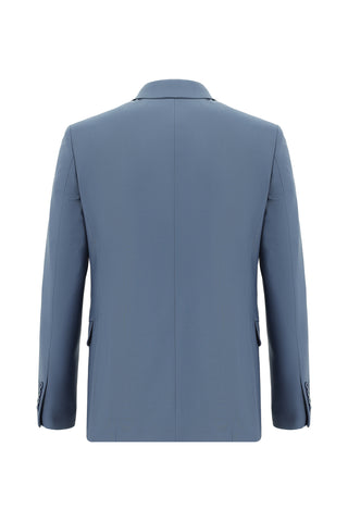  Koyu Mavi  7 Drop Super Slim Fit Eksra Dar Kesim Yünlü Takım Elbise