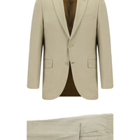 Light Beige 7 Drop Super Slim Fit Extra Narrow Cut Wool Suit