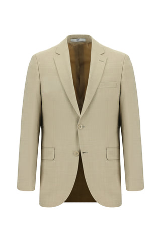  Açık Bej 7 Drop Super Slim Fit Eksra Dar Kesim Yünlü Takım Elbise