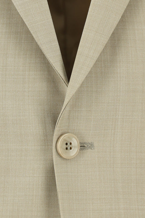 Light Beige 4-Drop Relaxed Fit Wool Suit