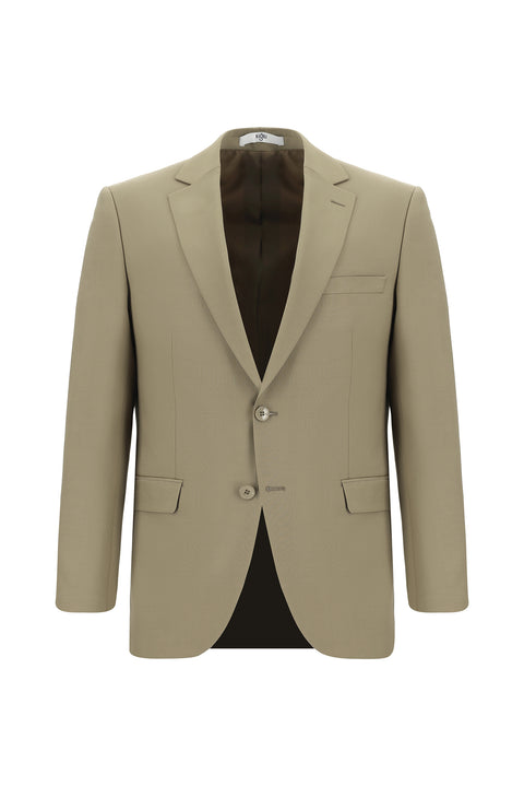 Dark Beige 6 Drop Regular Fit Standard Cut Wool Suit