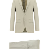 Cream 7 Drop Super Slim Fit Extra Narrow Cut Wool Suit
