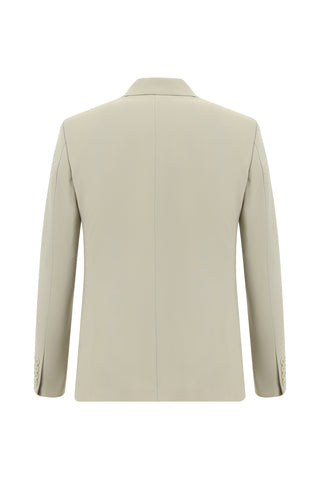  Krem 7 Drop Super Slim Fit Eksra Dar Kesim Yünlü Takım Elbise