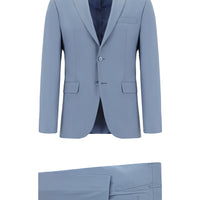 Light Blue 7 Drop Super Slim Fit Extra Narrow Cut Wool Suit
