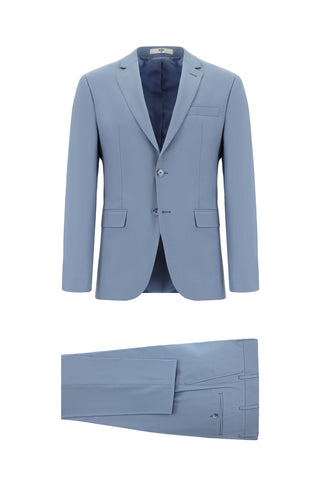  Açık Mavi 7 Drop Super Slim Fit Eksra Dar Kesim Yünlü Takım Elbise