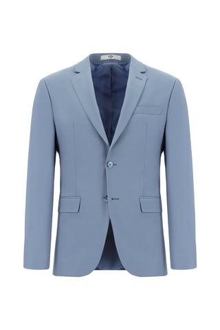  Açık Mavi 4 Drop Relaxed Fit Rahat Kesim Yünlü Takım Elbise